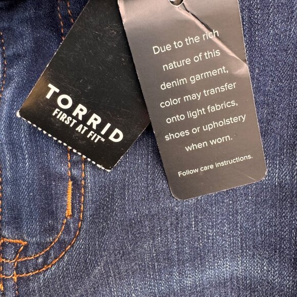 Torrid Denim 20R Relaxed Boot Blue Fortune Jeans Dark Wash Cotton Spandex New - Picture 6 of 15